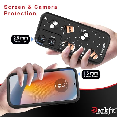 Image of Back Case Cover Compatible with Motorola Edge 50 Fusion | Cute Fun Cartoon Ball 3D Coffee Silicone Case | Body Protection | Camera Protection | Shock Proof | Color Black | Pack of 1