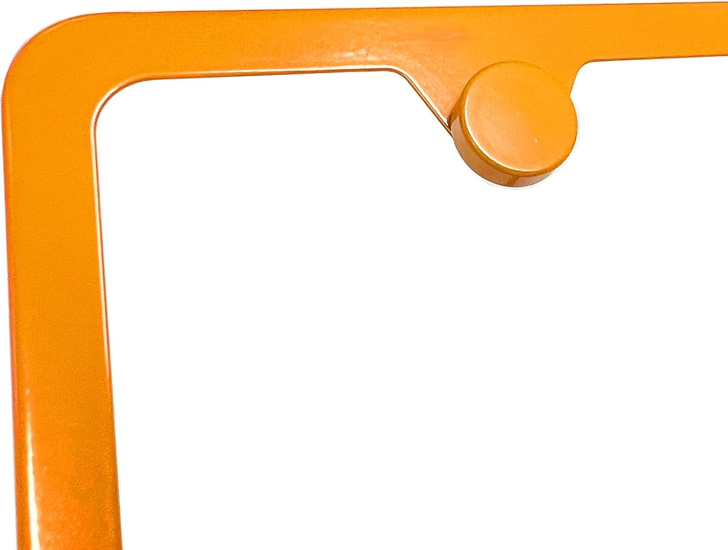 T304 Stainless Steel Two Holes Slim License Plate Frame Solar Orange Powder Coated Universal Fit Aluminum Screw On Cap Cover, Silicone Back Guard, Rust Proof Weather Proof (Qty: 1 Frame)