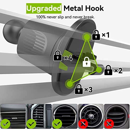 Aoxuantec For Garmin Gps Car Mount Upgraded [Military-Grade Stable Metal Hook], Replacement Gps Air Vent Car Holder Compatible With Garmin Nuvi Dezl Drive Drivesmart Rv #TOP2