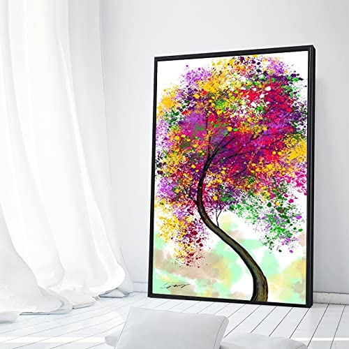 Mosaïque d'art de diamant détendante motif arbre de vie coloré 40x100cm