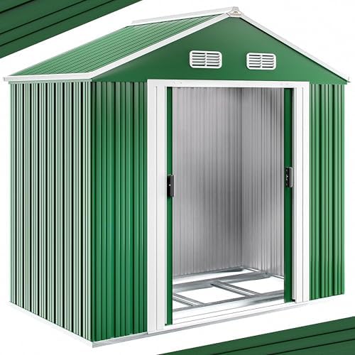 GARDEBRUK® Abri de Jardin métal XL 2m² Fondation 200x135x190cm Porte coulissa...