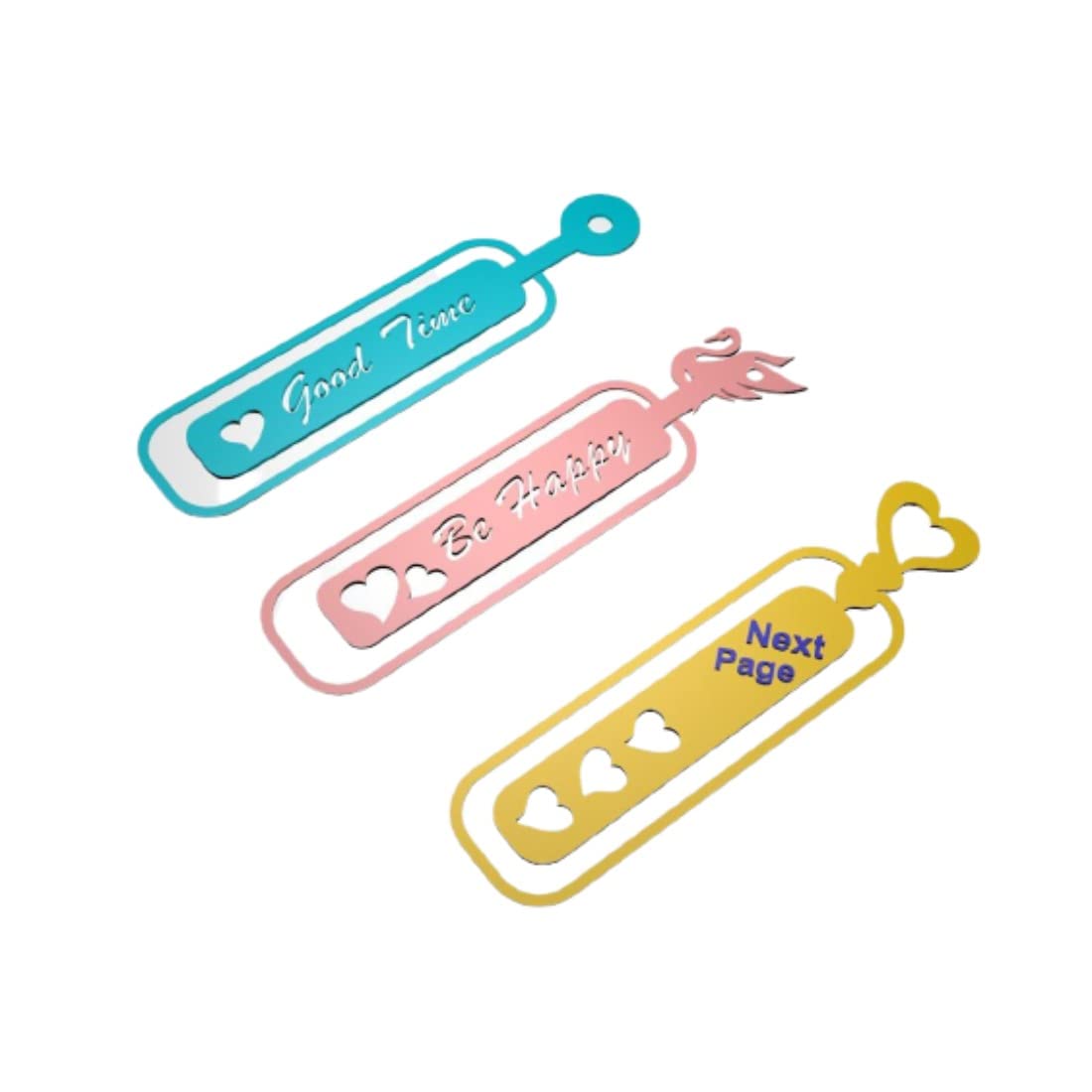 Sai Inernational Good Time/Be Happy/Next Page Rubber Printed Keychain, Set of 3 (Pack of 2)-image-45