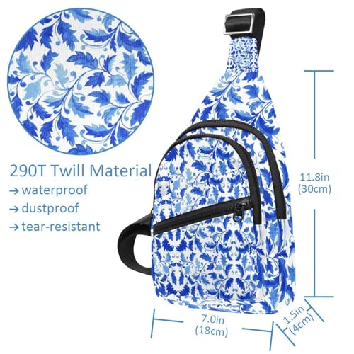 Bolsa de hombro ajustable multicolor y bolso de pecho azul tradicional 5