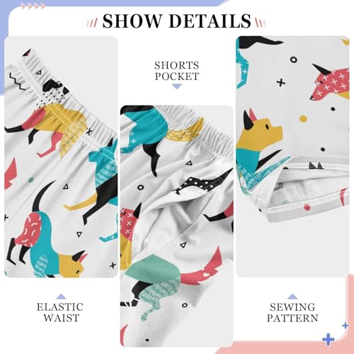 Boys' Pants Funny Puppy Dog Colorful Long Bottoms Jogger Pants Elastic Waist Trousers with Pockets S-XL4