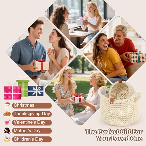 Image of 27PCS Crochet Basket Kit for Beginners (L&S), Complete Crochet Kit Include Instruction Beginner-Friendly Yarn, Starter Knitting Set for Beginners, Crocheting Gift for Storage Home Decor Family