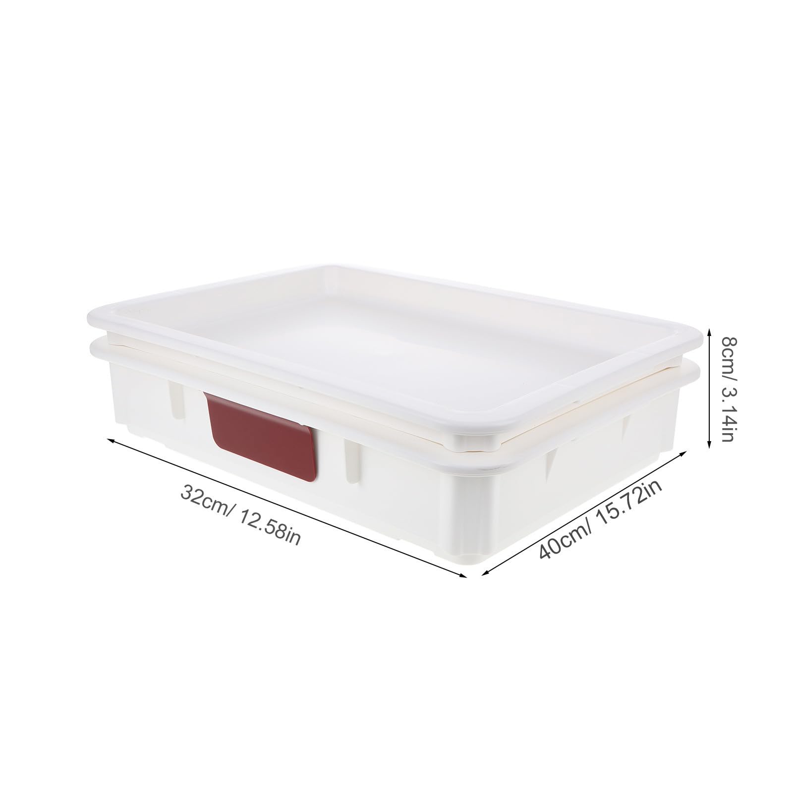 HOMSFOU Contenitore per Impasto Pizza, Bread Proofing Container, Plastico Bianco, Impilabile con Coperchio, per Refrigerazione e Conservazione in Cucina