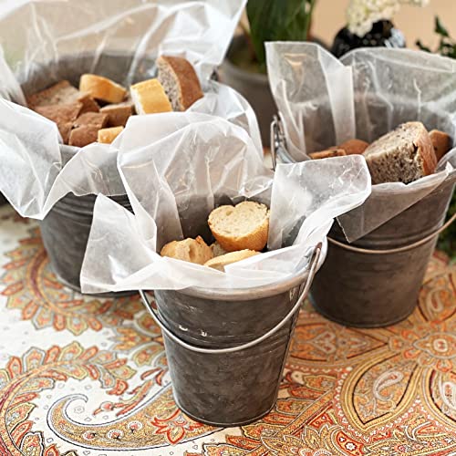 WHW-Whole-House-Worlds-Farmhouse-Metal-Planter-or-Flower-Pots-3-Piece-Set-Galvanized-Zinc-Bucket-with-Handle-Country-Style-6-Inches-Nesting-Corrugated-Details WHW Whole House Worlds Farmhouse Metal Planter or Flower Pots 3 Piece Set Galvanized Zinc Bucket with Handle Country Style 6 Inches Nesting Corrugated Details