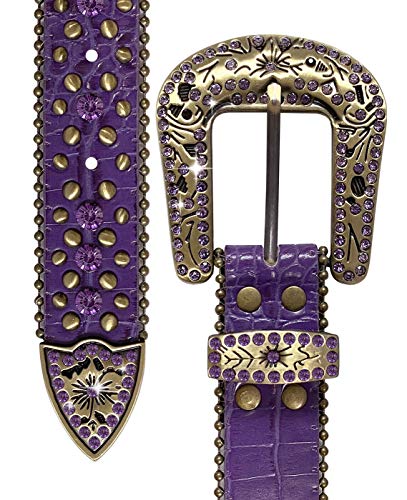 35116 50116 Women's Belts Rhinestone Belt Fashion Western Cowgirl Bling Studded Design Leather Belt2