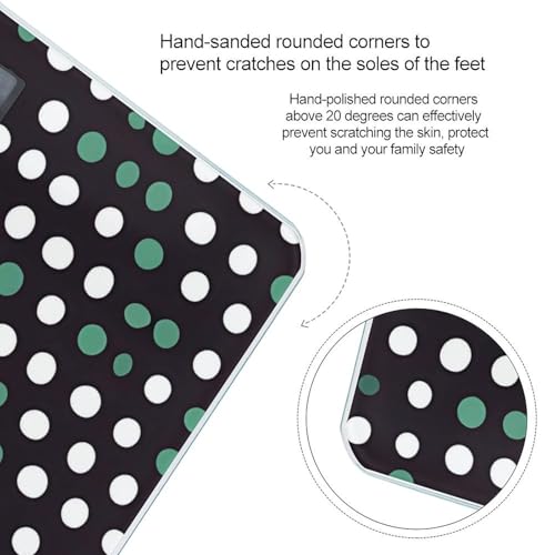 Báscula digital Cute Polka Dot con vidrio templado y pantalla LCD miniatura 4