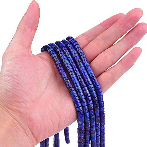 Beadia Natural Lapis Lazuli Spacer Beads Caps Loose Semi Gemstone For Beading Jewelry Making 6Mmx3Mm 38Cm thumb #1