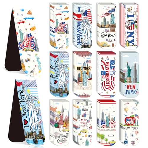 Wxiben London Magnetic Bookmark Gifts - 48PCS British Magnetic Bookmarks UK England Travel Book Marks Magnets Page Marker Clip for Women Travel Students Teacher Reading London Lover Souvenirs Gift
