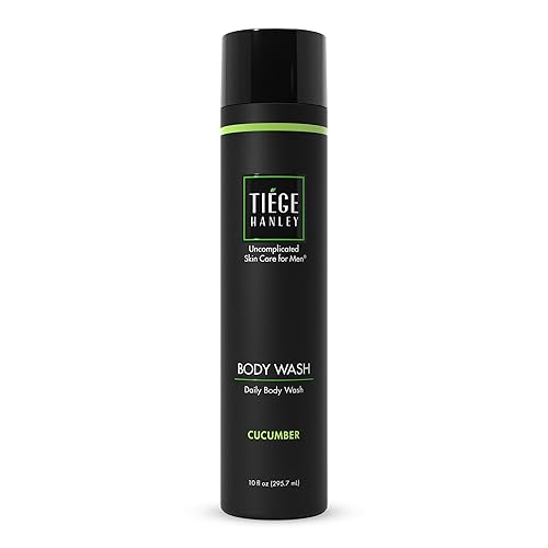 Tiege Hanley Gel de baño para hombre, con aroma a pepino, hidratante y limpiador, jabón corporal diario para hombres, elimina suavemente la