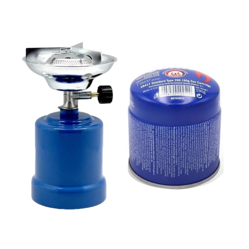 UBOON Hornillo de Camping con Gas y Cartucho Universal de 190 gr: Tu Compañero Perfecto para Cocina al Aire Libre