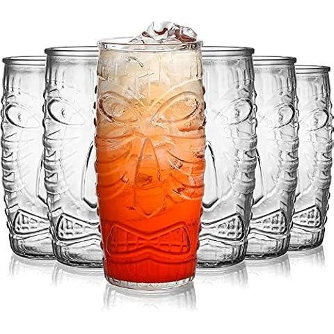 Jucoan 6 Pack Tiki Glasses for Tropical Drinks Cover