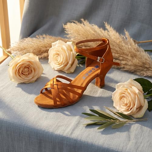 Image of MSMAX Women's Practice Ballroom Dancing Shoes Indoor Performance Latin Dance Shoes for Woman