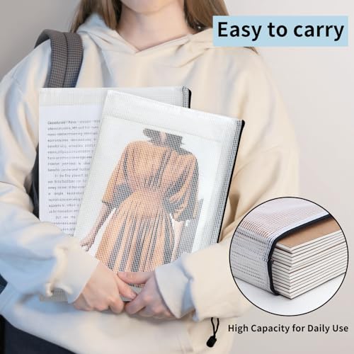 Image of EOOUT 42pcs Mesh Zipper Pouch, Black Waterproof Zipper Bags for Organizing Storage, Letter Size /A4 Size Puzzle Bag, Zipper File Bags for Board Games and School Office Supplies