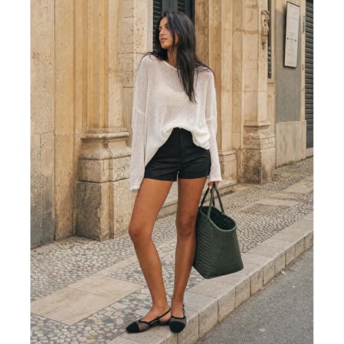 Image of MICIFA slingback flats for women, Round Toe Low heel Sandals Fashion Splicing Dress Shoes for Women