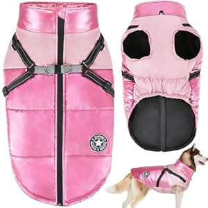 Oslueidy Winter Dog Coat,Pet Clothes Waterproof Puppy Jacket Warm Dogs Vest Pets Outfit Windproof Dog Apparel Reflective Cat Snowsuit Fashion Doggie Hoodies for Small Medium Dogs