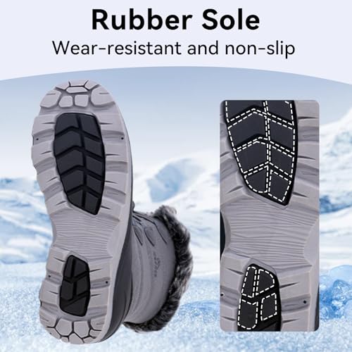 ICEFACE Waterproof Snow Boot Women with Quilted Nylon Fabric and Plush Lining for Ultimate Warmth and Comfort Stylish and Functional Winter Footwear Perfect for Snowy Days and Cold Weather Activitie4