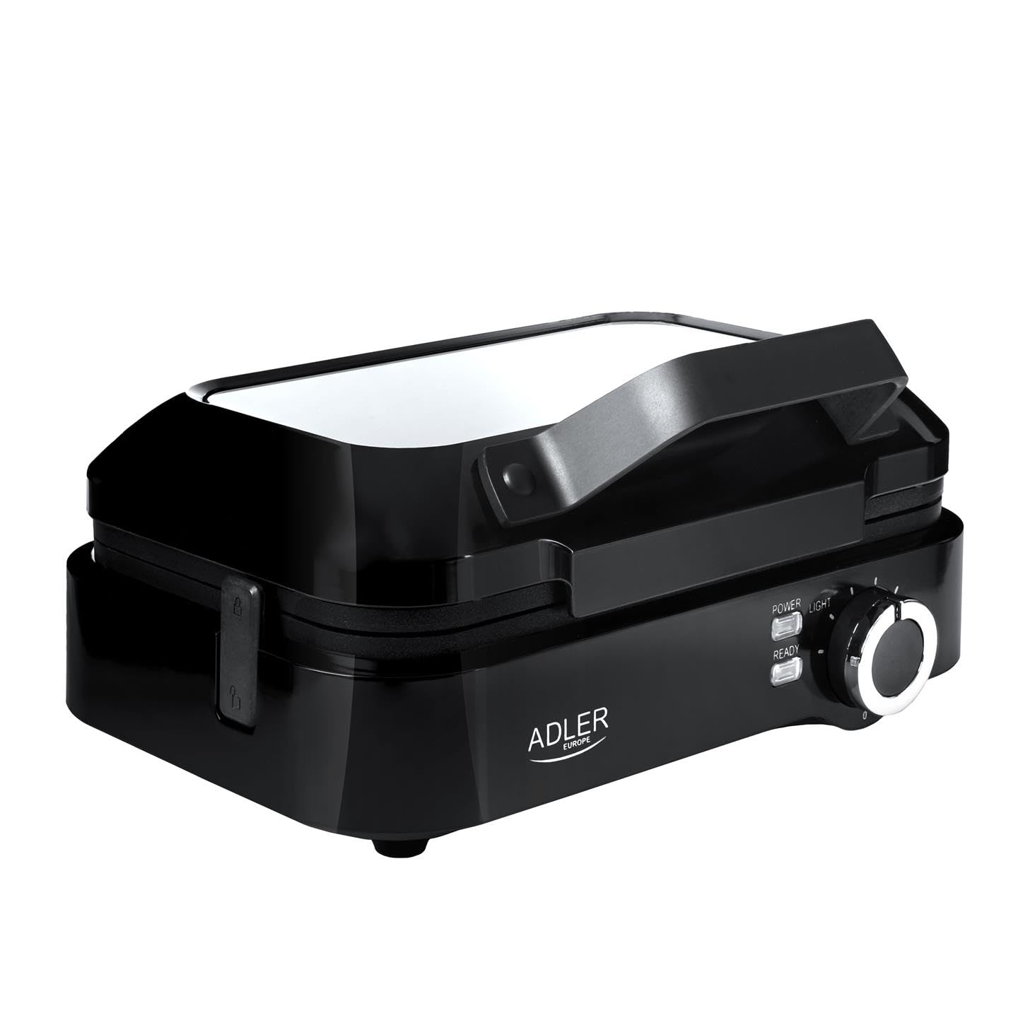 Adler Europe - Gofrera doble 2000W Nivel de calentamiento ajustable Dos gofres clásicos a la vez Revestimiento antiadherente 2 luces indicadoras Placas de gofres profundas