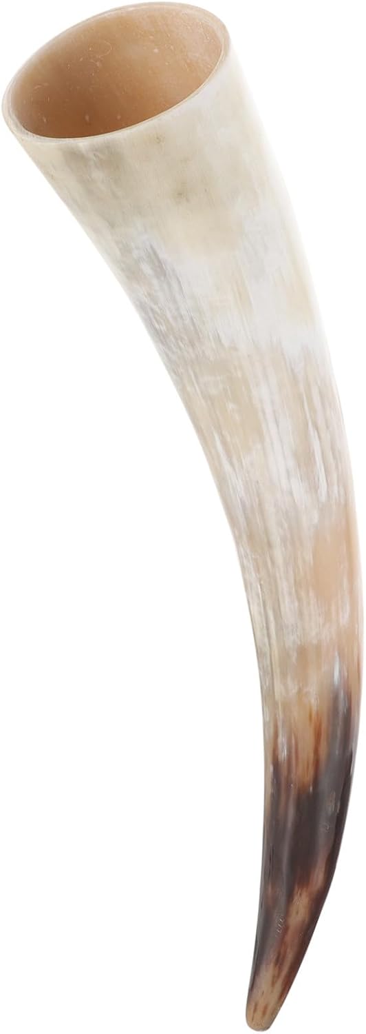 Yardwe Retro Bull Horn Flower Vase 15.15In Handmade Wall Hanging Horn Decor for Home Floral Arrangement and Unique Interior Accent