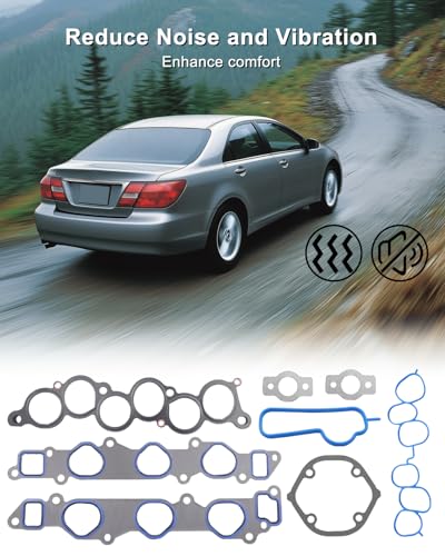 Image of Lower＆Upper Intake Manifold Gasket Set Fit for Lexus ES300 RX300 1994-2003 Toyota Camry Highlander Sienna Sienna Solara Replace MS92766 MS16348 0376182 1717662030