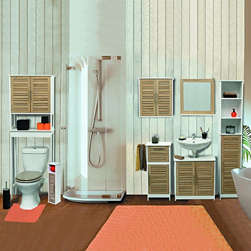 Evideco French Home Goods Wall-Mounted Sink Floor Cabinet Stockholm 2 Doors Oak-Colored #TOP5