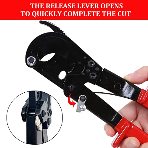 Sogyupk Ratchet Cable Cutter,Manual Mechanical Heavy Duty Copper Aluminum Ratchet Wire Cutting, One Of The Electrician's Tools (Ratchet Cable Wire Cutter Can Cut Wire Up To 240Mm²). #TOP3
