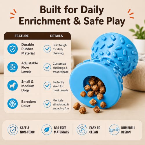 Image of Treat Dispensing Dog Toys,Interactive Puzzle Toy for Small Dogs,Slow Feeder