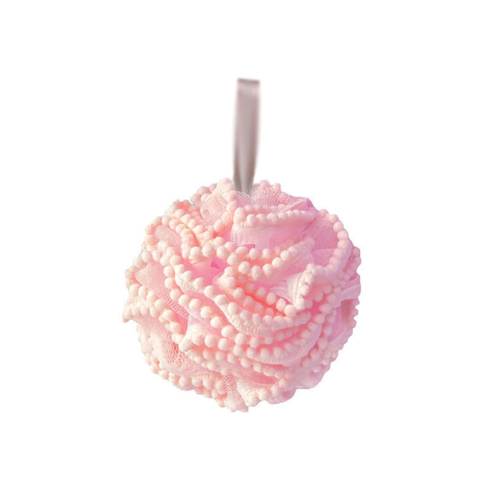 Esponja de baño suave rosa en malla para ducha diaria 8