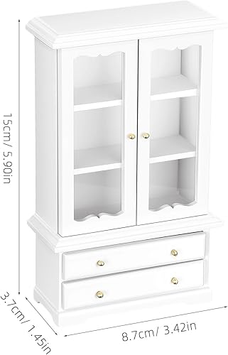 Miniatura 3 de NUOBESTY Mini estantería de madera pequeña vitrina modelo de estantería en miniatura para casa de muñecas Micro Fairy Garden muebles accesorios