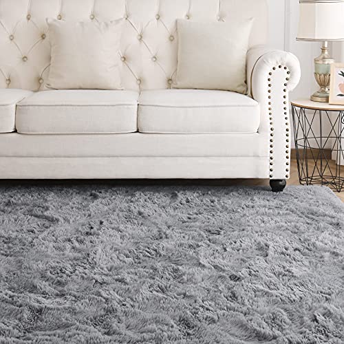 Espiraio Grey Shaggy Rugs For Bedroom Living Room, Super Soft Fluffy Fuzzy Area Rug For Kids Baby Nursery, Modern Indoor Plush Carpet For Home Decor, 4X5.9 Feet Floor Furry Rugs For Children Dorm Rug #TOP1