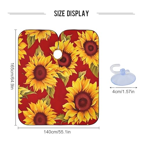Capa de peluquería profesional impermeable con diseño de girasol y cierre de broche ajustable para corte y peinado miniatura 3