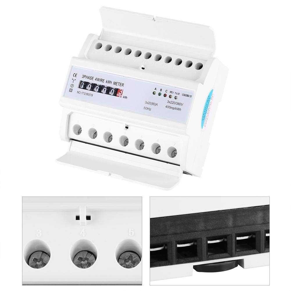 Contatore Elettrico Trifase LCD Su Guida DIN &ndash; Bidirezionale 80A 230V &ndash; 1/2/3 Fasi
