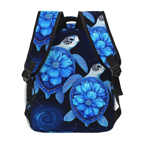 Great Blue Floral Turtle Classic Daypack, Durable Backpack for Everyday Use4