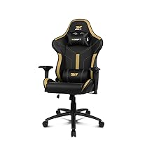 DRIFT GAMING DR350 – Sedia Gaming Ergonomica Professionale con Braccioli 4D, Cuscini Lombare e Cervicale, Reclinabile a 135°, Ruote Silenziose, Nero-Oro
