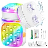 Rechargeable Submersible Lights with Remote, IP68 Waterproof 16 Colors Hot Tub Underwater Lights for Above Ground Inground Pool, Pond, Party Decoration - 2 Pack