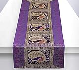 tischläufer brokat Verwendung: Esstisch & Tischdekoration in der Mitte | Packungsinhalt: 1 Tischläufer | Muster: Pfau & Blumen | Stil: Traditionell | Einzelteil-Form: Rechteck