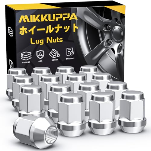 MIKKUPPA ホイールナット M12×P1.25 袋タイプ ·スズキに適用 テーパー座60° ラグナット シルバー 19HEX 長さ31 mm 16個セット SCM合金鋼 タイヤナット