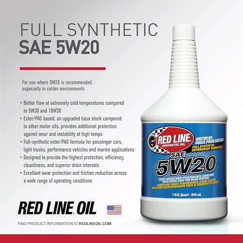 Aceite Motor Sintético 5W20 Red Line 1 Quart Pack 12 miniatura 3