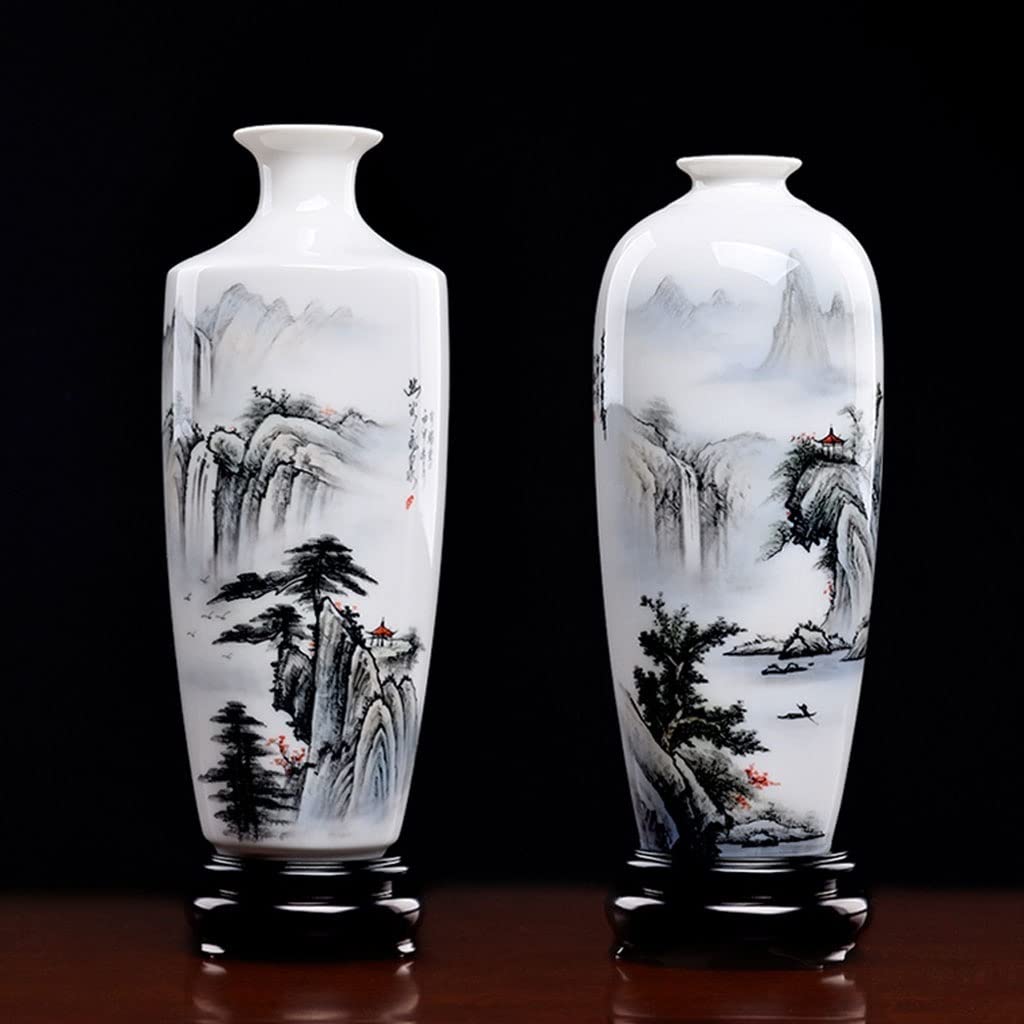 Vaso Fiori Cinese dipinto a mano paesaggio vaso in ceramica retro casa soggiorno mobile TV decorazione decorazione del desktop Decorazione per la Casa