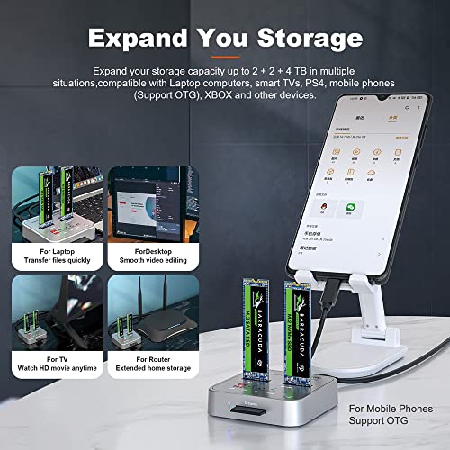 MAIWO 2 bay M.2 SATA / NVME clone Docking station, SSD Duplicatore lettore , USB C 10Gbps, supporto B&M Key sata/nvme ssd,Tool-free sistemi clonazione.K3016CL