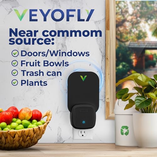Image of VEYOFLY Fruit Fly Traps Indoor Plug-in UV, Gnat Trap, 2 Device + 6 Refills