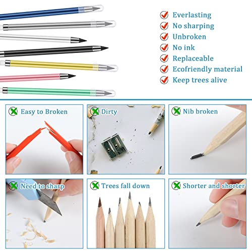 Teling 50 Pzs Lápices Eternos Sin Tinta con Goma miniatura 3