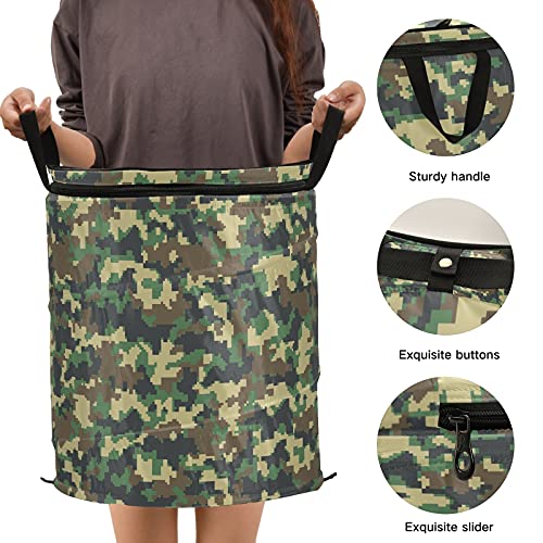 Xigua Camouflage Laundry Basket Collapsible Round Storage Bin With Handles For Kids Room Organizer Toy Storage Nursery Hamper #TOP2