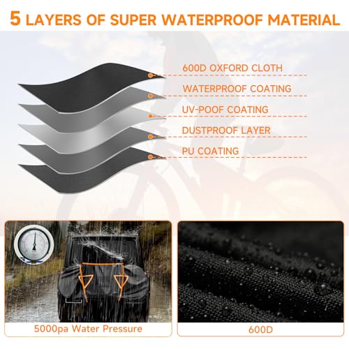 NEVERLAND Bike Cover for Transport 2 Bike 600D Waterproof with Straps - image 2
