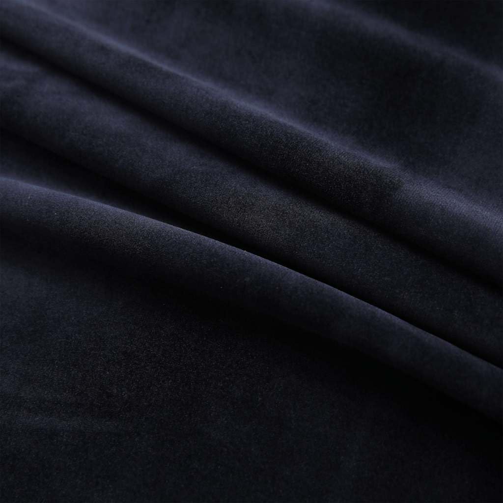 vidaXL Vorhang Verdunkelung mit Metallösen Verdunkelungsvorhang Kräuselband Ösen Schlaufe Thermo Gardine Blickdicht Samt Schwarz 290x245cm