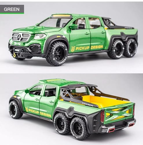 Image of Mrcedes Benz Class X Pickup Truck 1:28 Diecast Scale Model Metal Pull Back Toy Car For Kids With Openable Doors & Light, Music Toy Vehicle For Kids [Color As Per Stock]