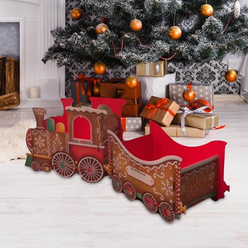 Weihnachtlicher Zug Dekoration aus Pappe mit Santa, festliches...