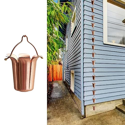 Chaînes de pluie décoratives pour tuyaux de descente, design cascade résistant à la rouille, améliore l'esthétique du jardin extérieur